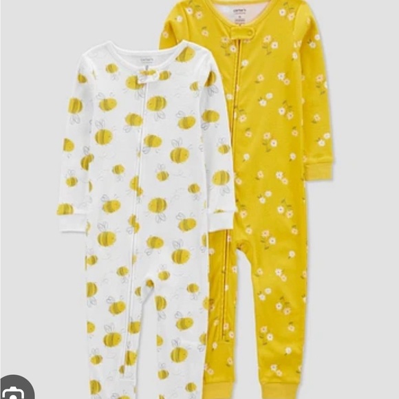 Carters Baby 2pk Bees and Floral
Snug Fit Footed Pajama Yellow/ White 12M - Picture 1 of 1